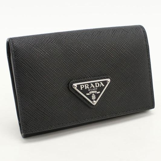 PRADA Card Case saffiano triangle 1MC110 QHH F0002 name card holder leather Women