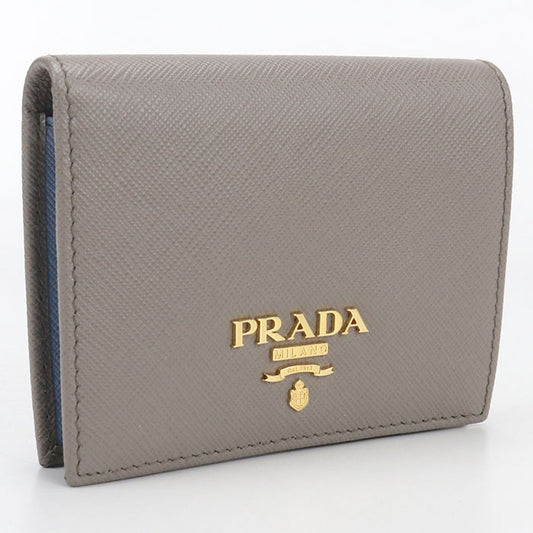PRADA Saffiano leather 1MV204 Bifold Wallet Calfskin Women's