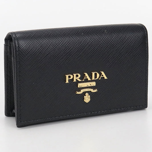 PRADA Safiano leather name card holder Calfskin Women's