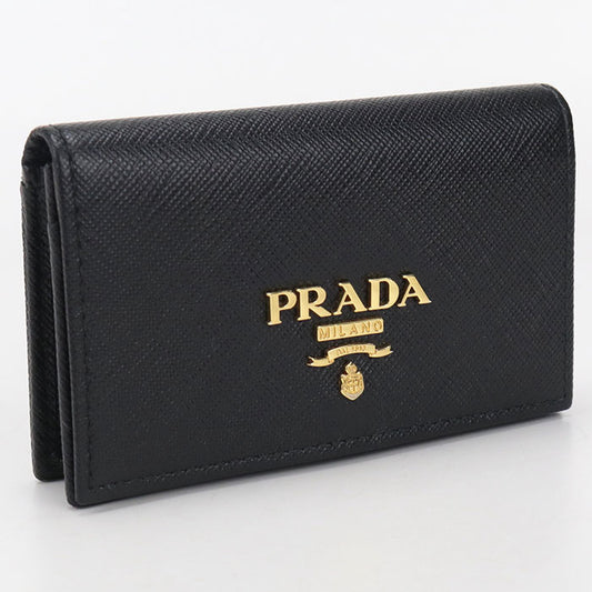 PRADA Safiano leather name card holder Calfskin Women's