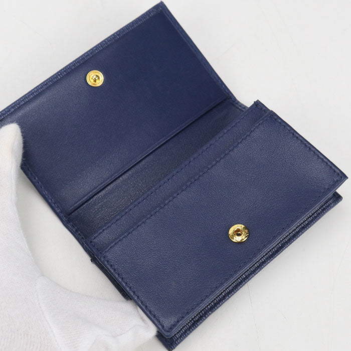 PRADA Safiano leather name card holder Calfskin Women's