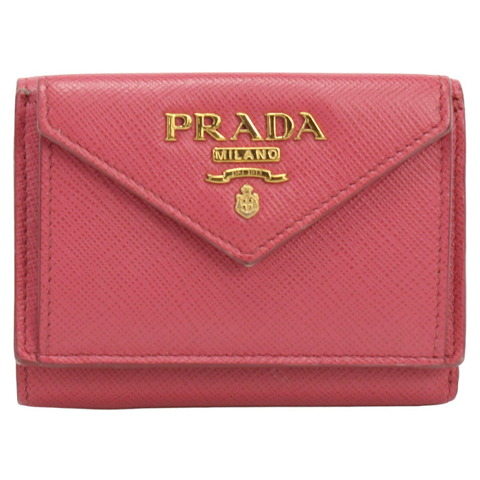 PRADA Saffiano leather wallet 38000 PR80365 Three fold wallet leather/Saffiano leather wallet Women