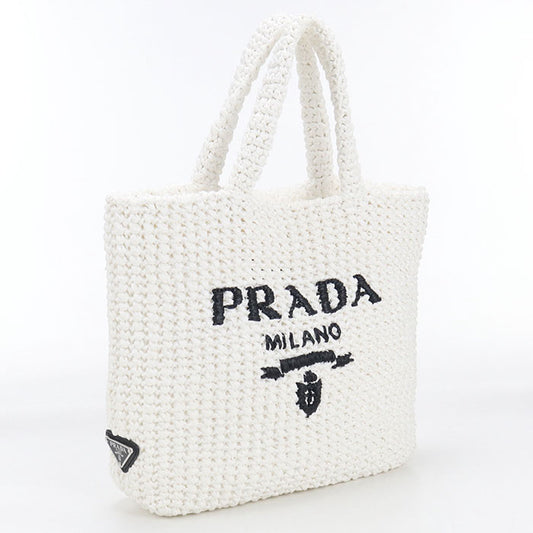 PRADA Small Crochet 1BG422 Basket bag Raffia Women's