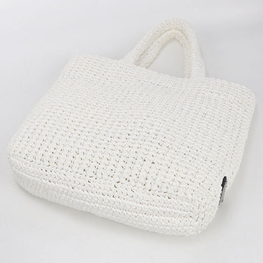 PRADA Small Crochet 1BG422 Basket bag Raffia Women's