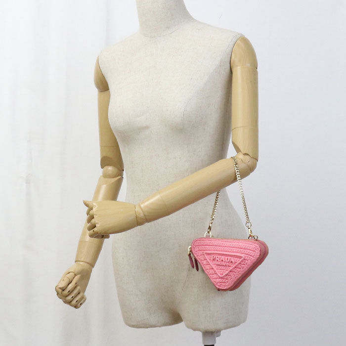 PRADA Crochet Mini Pouch PR88074 Shoulder Bag Raffia/Crochet Mini Pouch Women