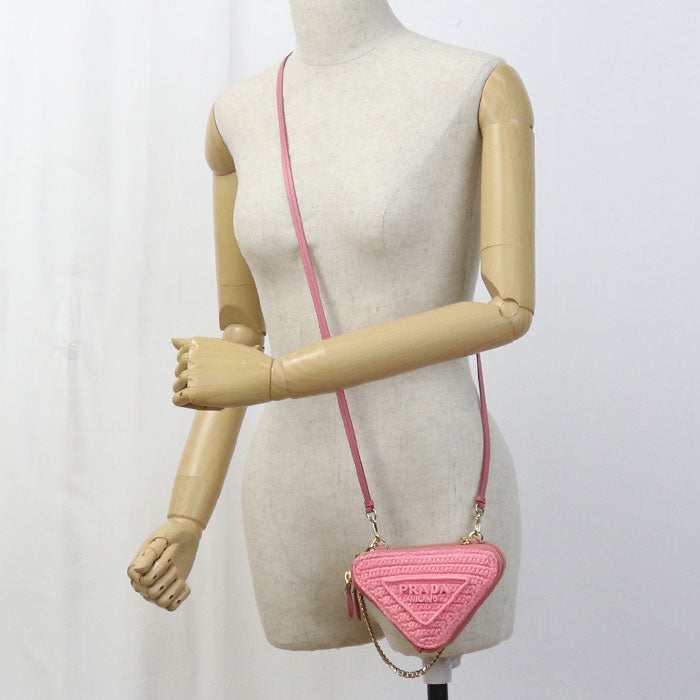 PRADA Crochet Mini Pouch PR88074 Shoulder Bag Raffia/Crochet Mini Pouch Women