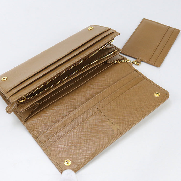 PRADA Saffiano leather wallet PR92598 Long wallet with double fold coin purse leather/Saffiano leather wallet Women