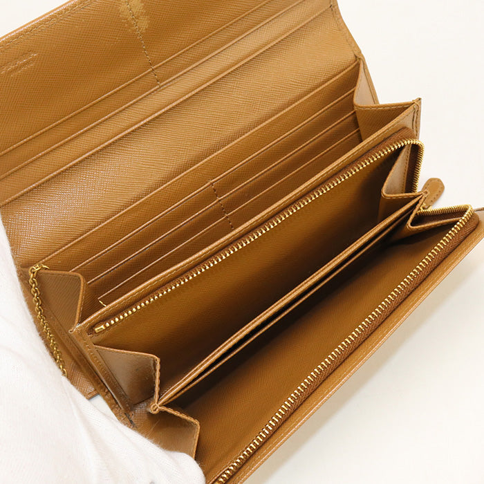 PRADA Saffiano leather wallet PR92598 Long wallet with double fold coin purse leather/Saffiano leather wallet Women