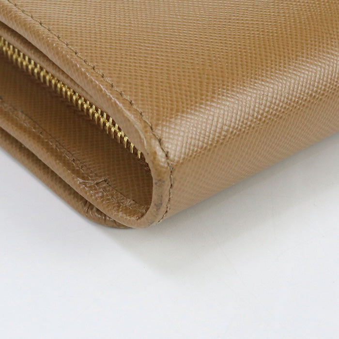 PRADA Saffiano leather wallet PR92598 Long wallet with double fold coin purse leather/Saffiano leather wallet Women