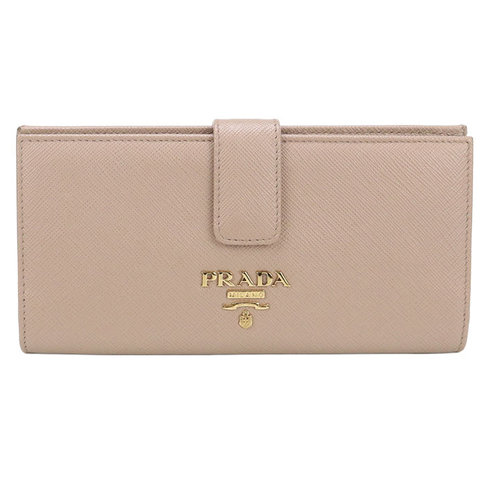 PRADA PR93636 Long wallet with double fold coin purse/Saffiano leather wallet Women