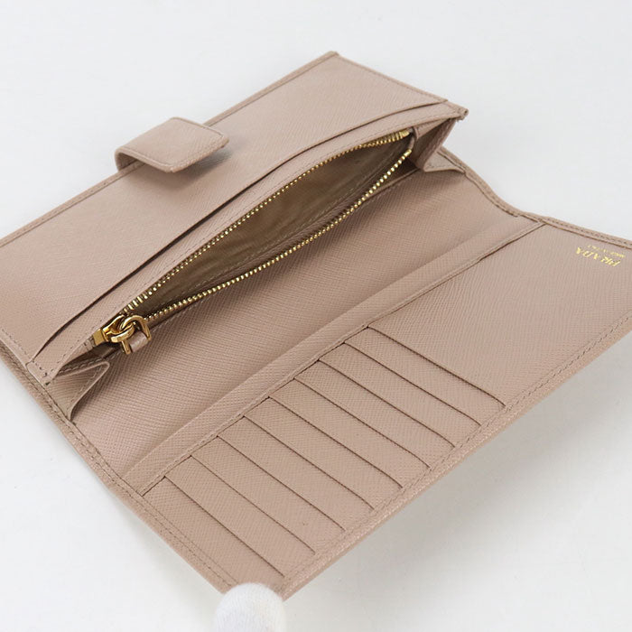 PRADA PR93636 Long wallet with double fold coin purse/Saffiano leather wallet Women