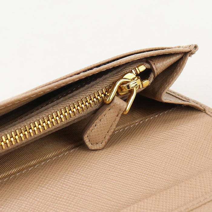 PRADA PR93636 Long wallet with double fold coin purse/Saffiano leather wallet Women
