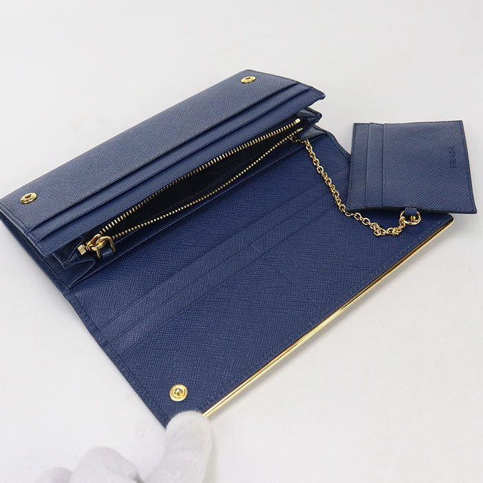 PRADA PR94540 Long wallet with double fold coin purse/Saffiano leather wallet Women