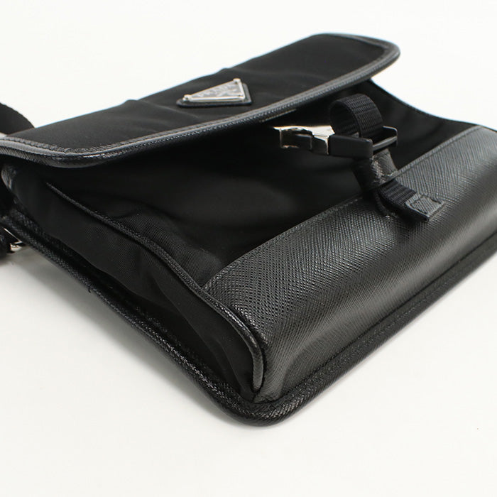 PRADA 2ZH108 Diagonal shoulder bag Nylon/Safiano leather mens