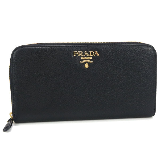 PRADA Zip around Vittello leather PR95198 PurseZip Around leather/zip around long wallet Women