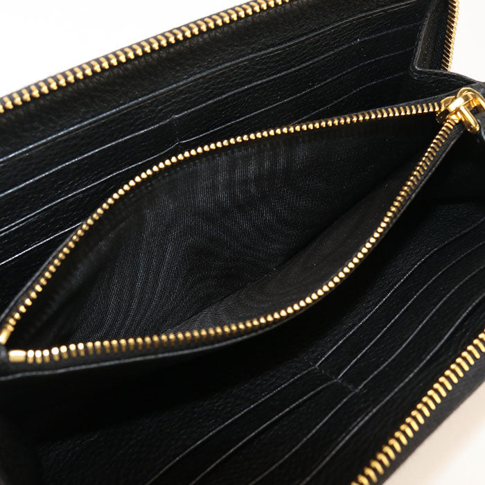 PRADA Zip around Vittello leather PR95198 PurseZip Around leather/zip around long wallet Women