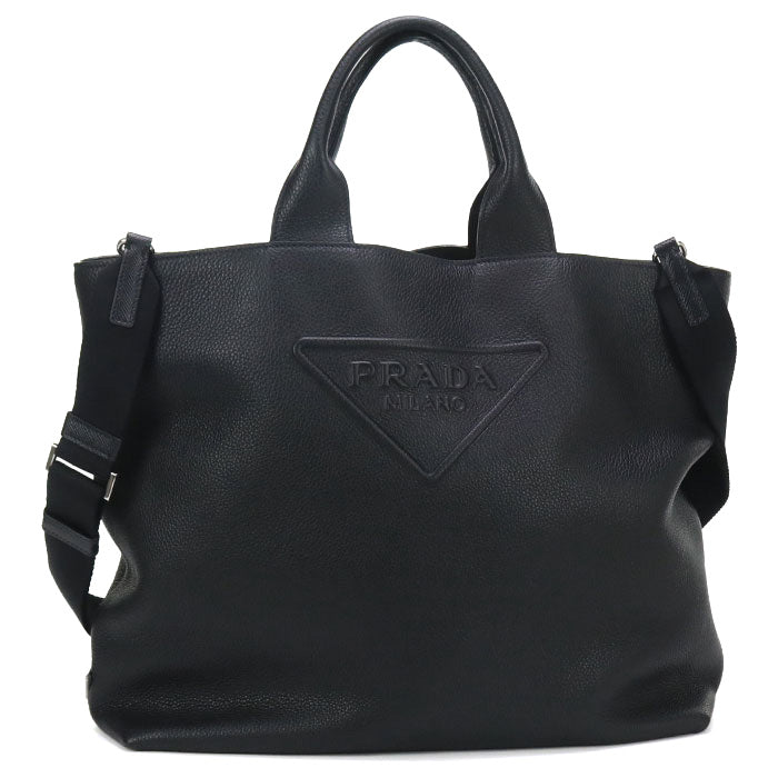 PRADA 2WAY Tote Bag leather unisex