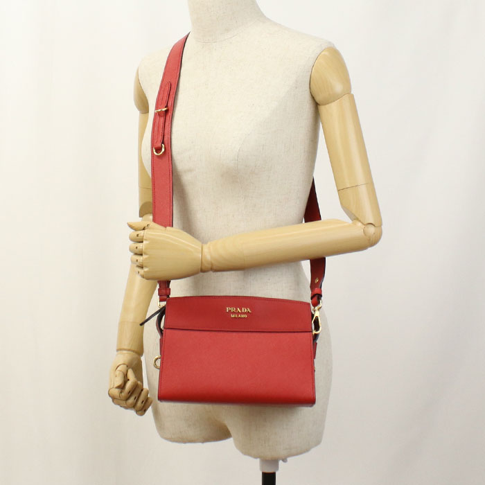 PRADA Safiano leather 1BH043 Diagonal shoulder bag leather Women