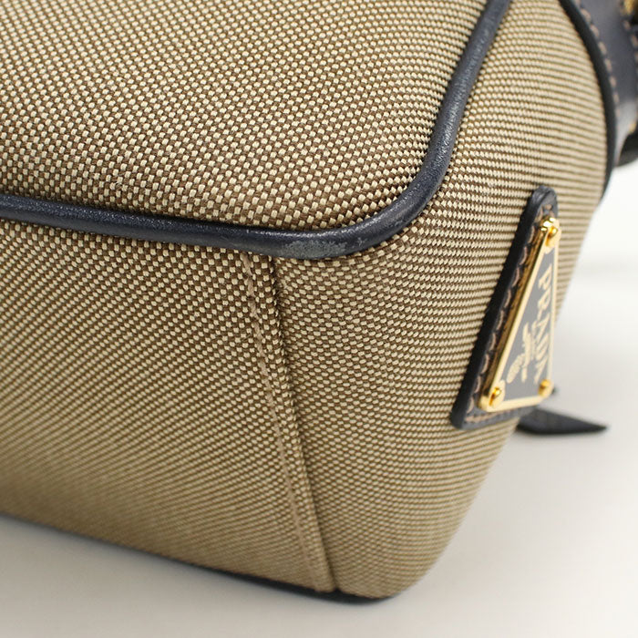 PRADA Logo jacquard 1BH089 Diagonal shoulder bag canvas/leather Women