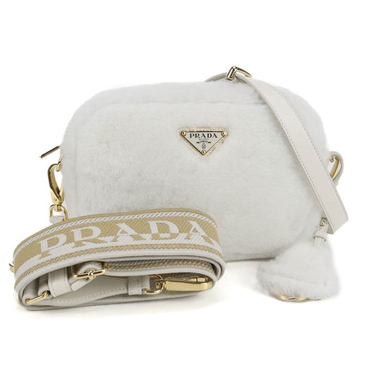 PRADA 1BH192 2EC9 F0009 Diagonal shoulder bag Fake fur/fur/leather Women