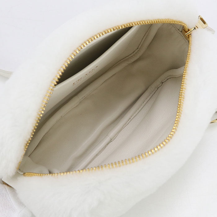 PRADA 1BH192 2EC9 F0009 Diagonal shoulder bag Fake fur/fur/leather Women