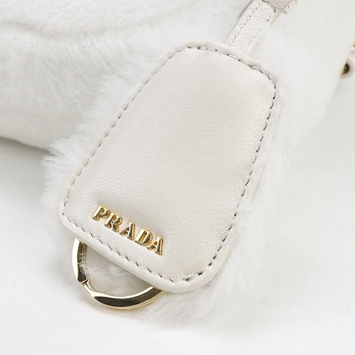 PRADA 1BH192 2EC9 F0009 Diagonal shoulder bag Fake fur/fur/leather Women