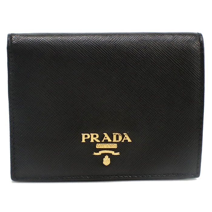 PRADA Saffiano leather wallet 1MV204 QWA F0002 Folded wallet leather Women