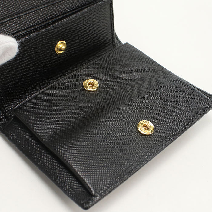 PRADA Saffiano leather wallet 1MV204 QWA F0002 Folded wallet leather Women