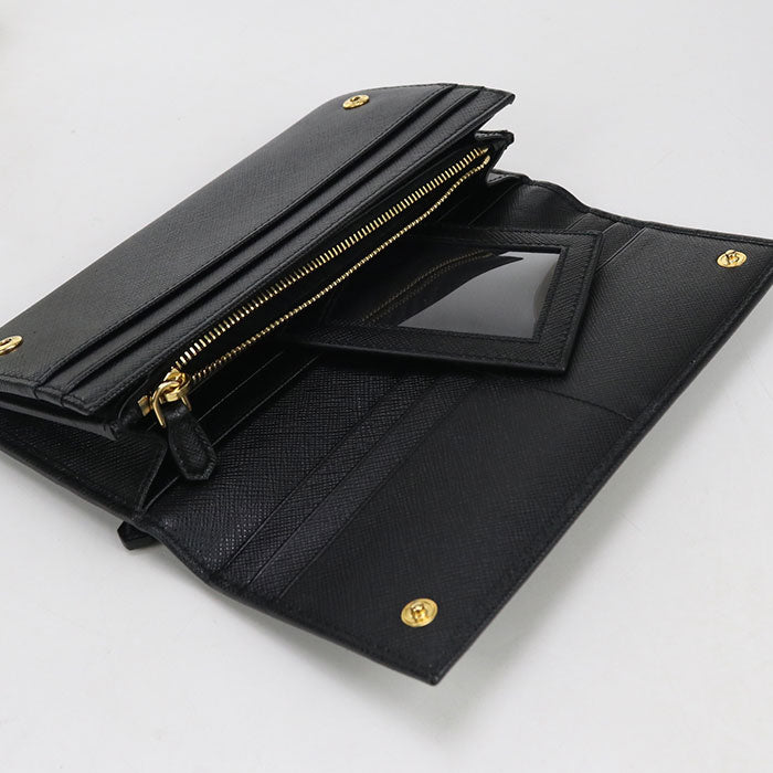 PRADA Saffiano Triangle Wallet 1MH132 QHH F0002 Purse folio leather Women
