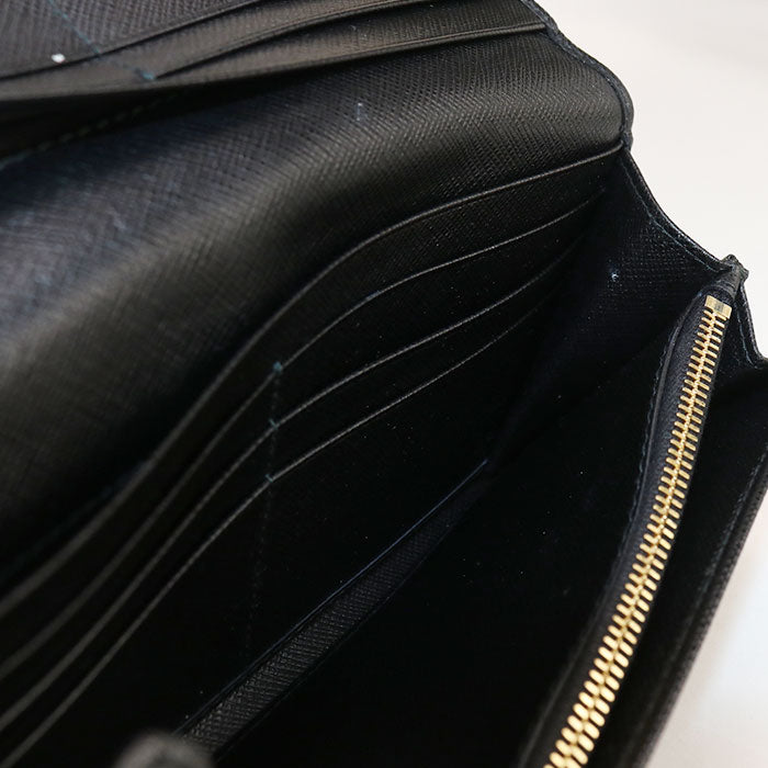 PRADA Saffiano Triangle Wallet 1MH132 QHH F0002 Purse folio leather Women