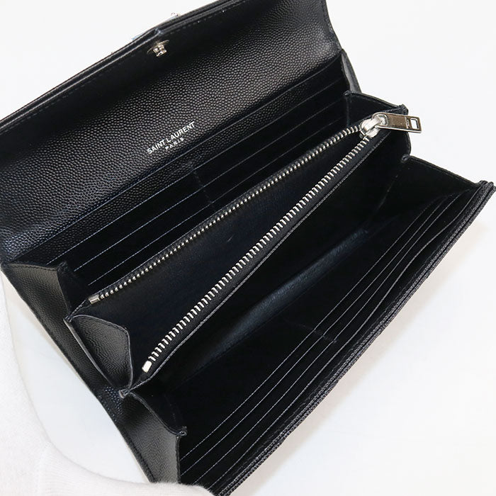 SAINT LAURENT Large flap wallet Monogram 372264 Purse folio leather Women