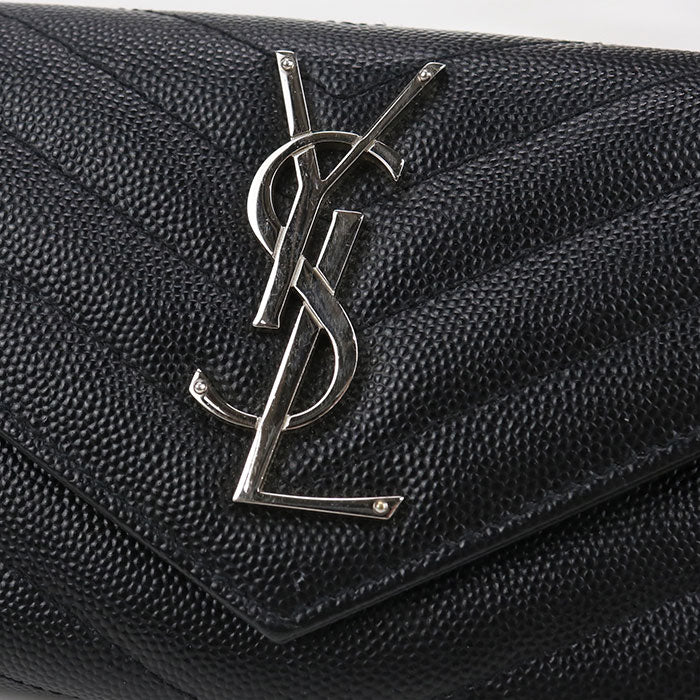 SAINT LAURENT Large flap wallet Monogram 372264 Purse folio leather Women
