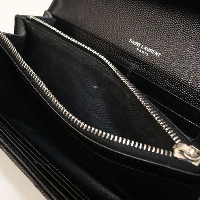 SAINT LAURENT Large flap wallet Monogram 372264 Purse folio leather Women