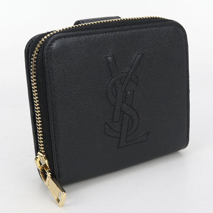 SAINT LAURENT Compact zip wallet 568985 Folded wallet leather Women