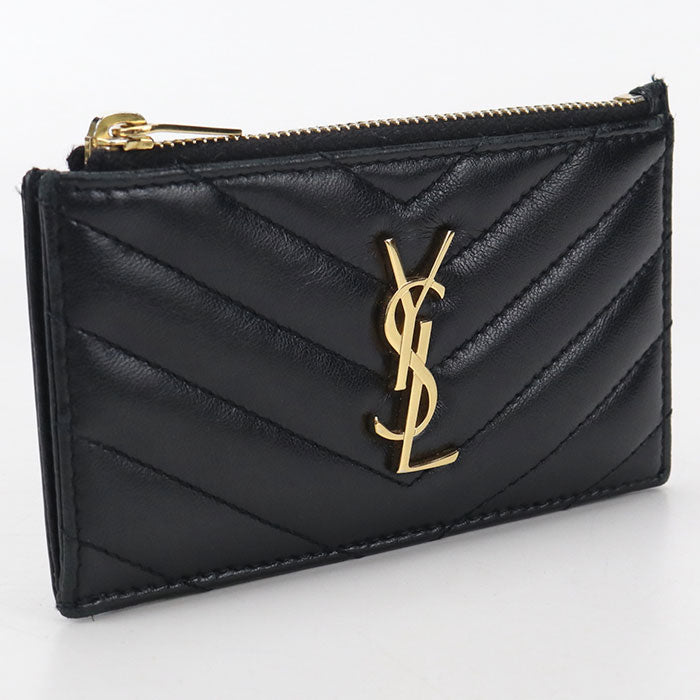 SAINT LAURENT Fragment Zip Card Case Cassandra 607915 Coin case lambskin Women