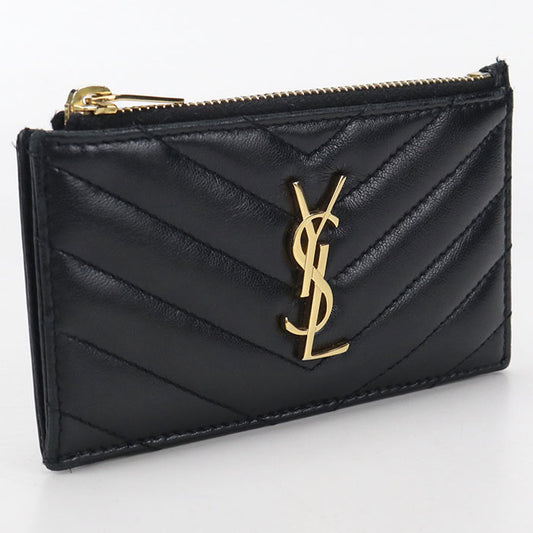 SAINT LAURENT Fragment Zip Card Case Cassandra 607915 Coin case lambskin Women