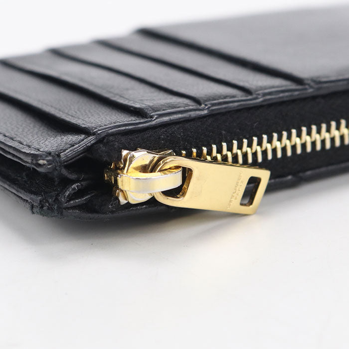 SAINT LAURENT Fragment Zip Card Case Cassandra 607915 Coin case lambskin Women