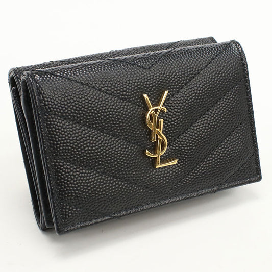 SAINT LAURENT Origami Tiny Wallet Monogram 668274 Tri-fold wallet Calfskin Women