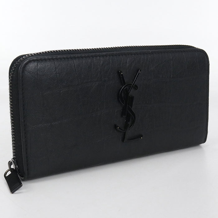SAINT LAURENT Full zip wallet 617415 PurseZip Around / Embossed Calfskin Women
