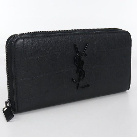 SAINT LAURENT Full zip wallet 617415 PurseZip Around / Embossed Calfskin Women