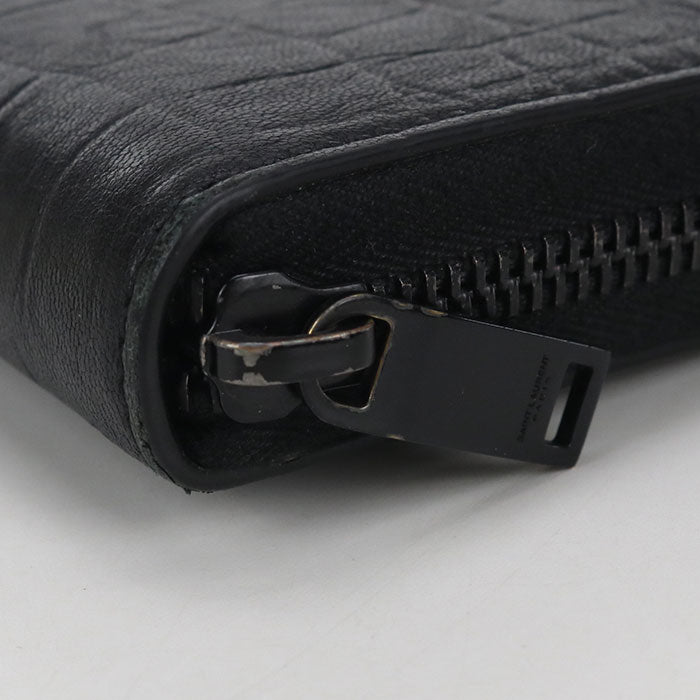 SAINT LAURENT Full zip wallet 617415 PurseZip Around / Embossed Calfskin Women