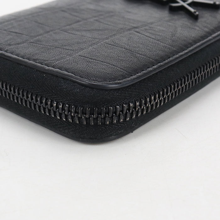 SAINT LAURENT Full zip wallet 617415 PurseZip Around / Embossed Calfskin Women