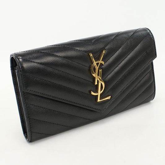 SAINT LAURENT Large flap wallet 372264 Purse folio Calfskin Women