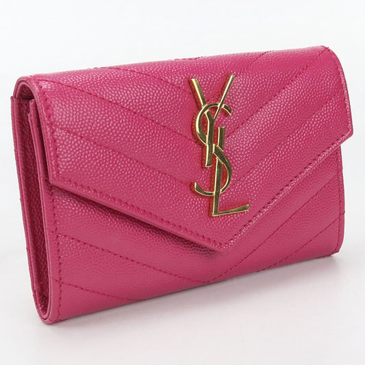 SAINT LAURENT Envelope Wallet Cassandra 414404 name card holder leather Women's