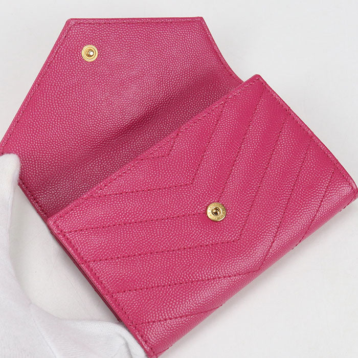 SAINT LAURENT Envelope Wallet Cassandra 414404 name card holder leather Women's