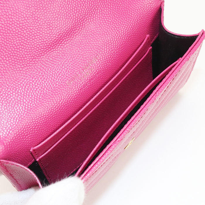 SAINT LAURENT Envelope Wallet Cassandra 414404 name card holder leather Women's