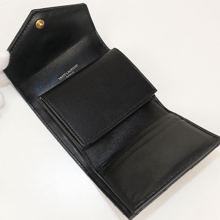 SAINT LAURENT multifold wallet Monogram 692061 Tri-fold wallet leather Women's