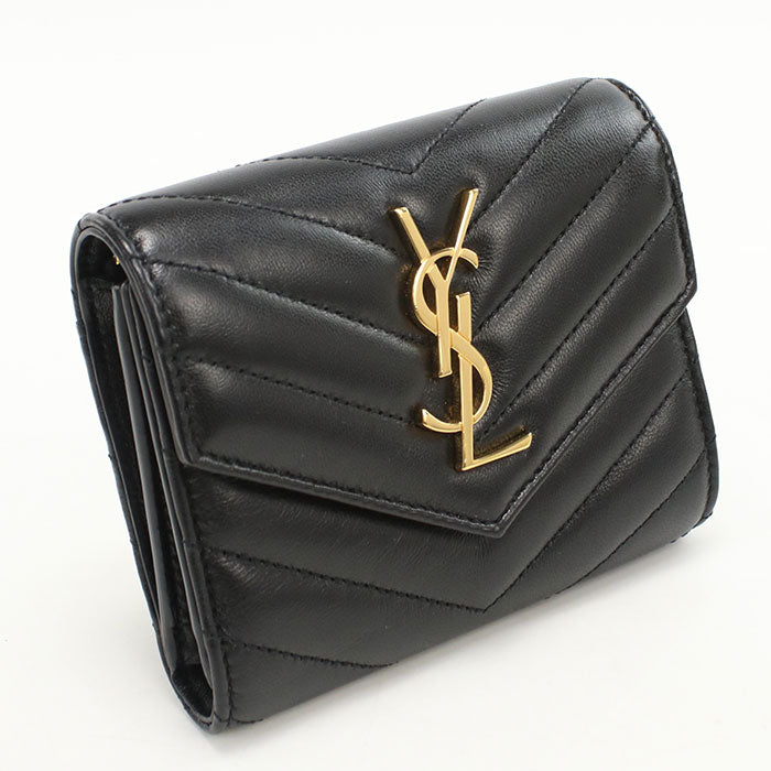 SAINT LAURENT Compact Trifold Wallet Cassandra 403943 Tri-fold wallet lambskin Women's
