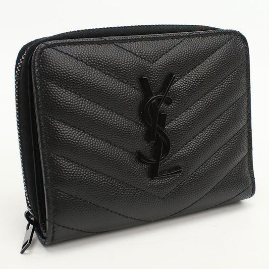 SAINT LAURENT Zip around wallet Monogram Compact 668288 Folded wallet Calfskin Women's