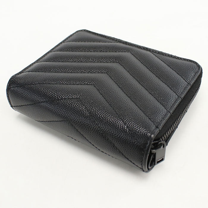 SAINT LAURENT Zip around wallet Monogram Compact 668288 Folded wallet Calfskin Women's